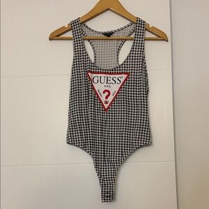 Guess women’s Monochrome Checkered Bodysuit